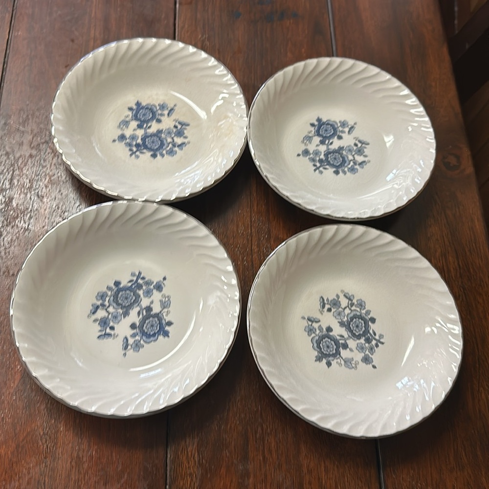 Royal Blue Ironstone Enoch Wedgwood Tunstall LTD. Fruit Berry Dessert Bowls